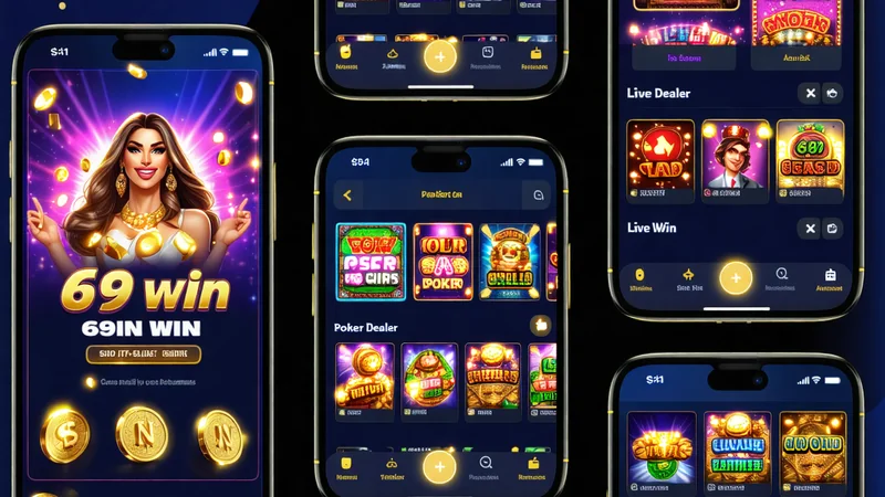 Giao diện người dùng của 69 Win trên thiết bị di động, hiển thị bố cục thân thiện và các biểu tượng trò chơi hấp dẫn.